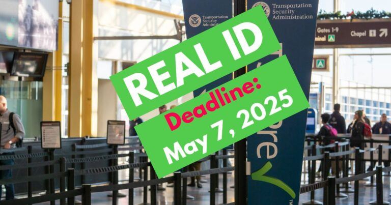 airport terminal with REAL ID Deadline May 7, 2025